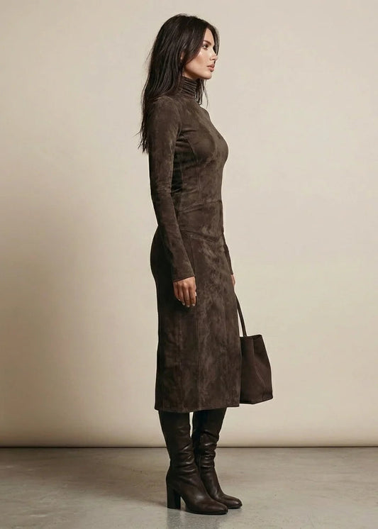 Sara ~  Zamszowa Sukienka Midi