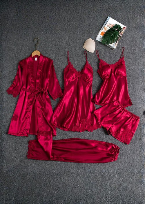 Angela ~ Luksusowy satynowy zestaw bielizny nocnej